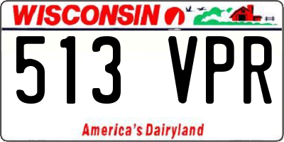 WI license plate 513VPR
