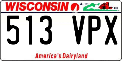 WI license plate 513VPX