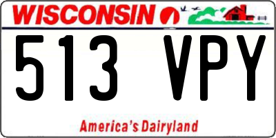 WI license plate 513VPY