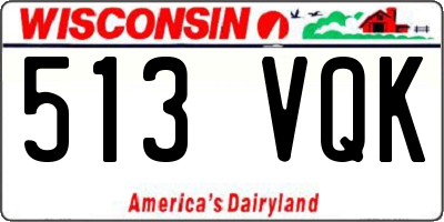 WI license plate 513VQK