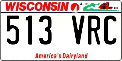 WI license plate 513VRC