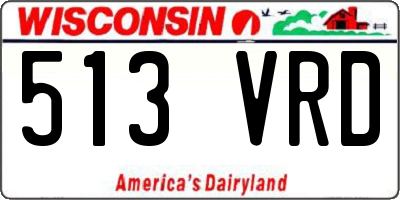 WI license plate 513VRD