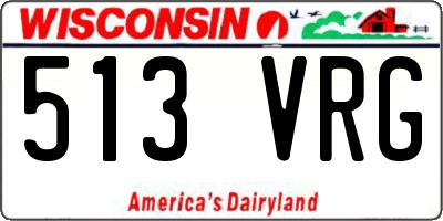 WI license plate 513VRG