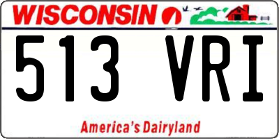 WI license plate 513VRI