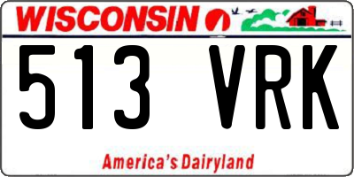 WI license plate 513VRK