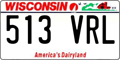 WI license plate 513VRL