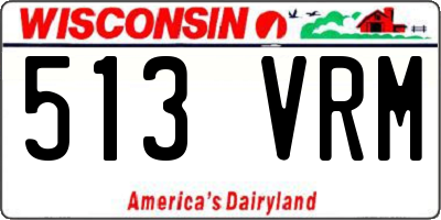 WI license plate 513VRM
