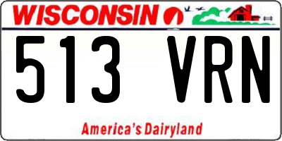 WI license plate 513VRN