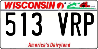 WI license plate 513VRP