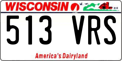 WI license plate 513VRS