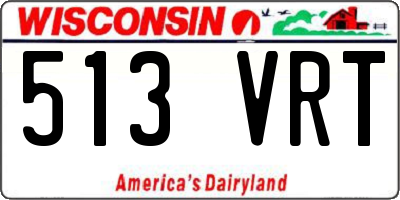 WI license plate 513VRT