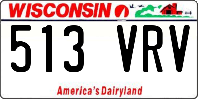 WI license plate 513VRV