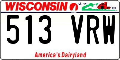 WI license plate 513VRW
