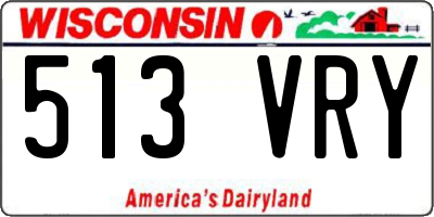 WI license plate 513VRY