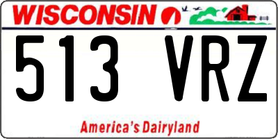 WI license plate 513VRZ