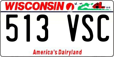 WI license plate 513VSC