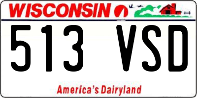 WI license plate 513VSD
