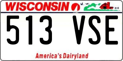 WI license plate 513VSE