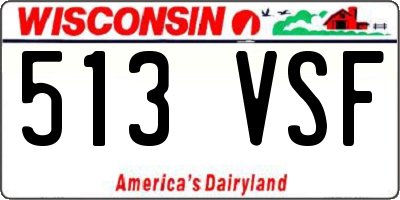 WI license plate 513VSF
