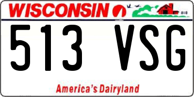 WI license plate 513VSG