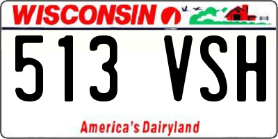WI license plate 513VSH