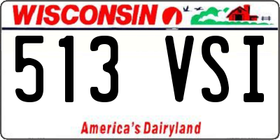 WI license plate 513VSI