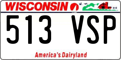 WI license plate 513VSP