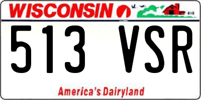 WI license plate 513VSR