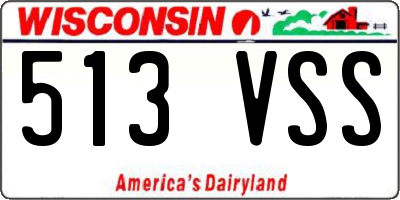 WI license plate 513VSS