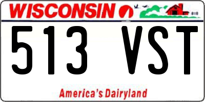 WI license plate 513VST