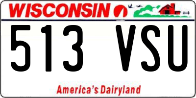 WI license plate 513VSU