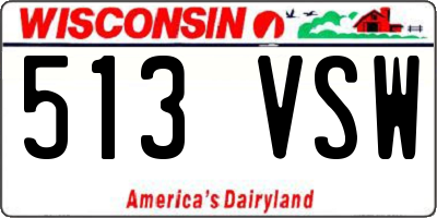 WI license plate 513VSW