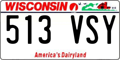 WI license plate 513VSY