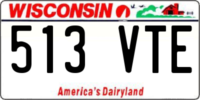 WI license plate 513VTE