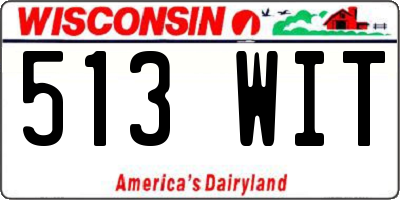 WI license plate 513WIT