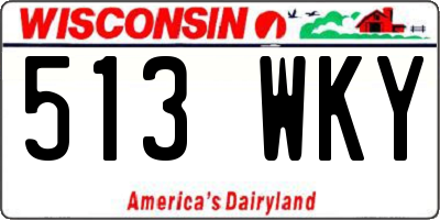 WI license plate 513WKY
