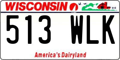 WI license plate 513WLK