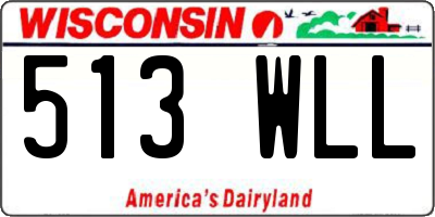 WI license plate 513WLL