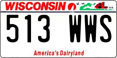 WI license plate 513WWS