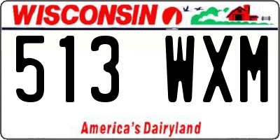 WI license plate 513WXM