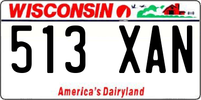 WI license plate 513XAN