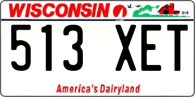 WI license plate 513XET