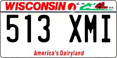 WI license plate 513XMI