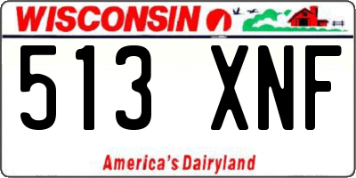 WI license plate 513XNF