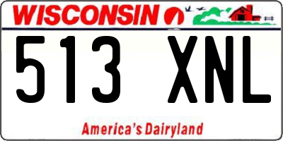 WI license plate 513XNL