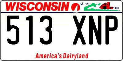 WI license plate 513XNP