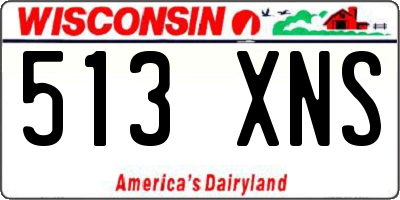 WI license plate 513XNS