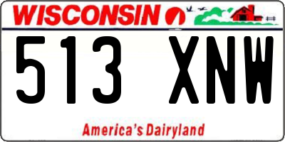WI license plate 513XNW