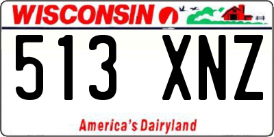 WI license plate 513XNZ