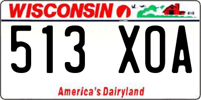 WI license plate 513XOA